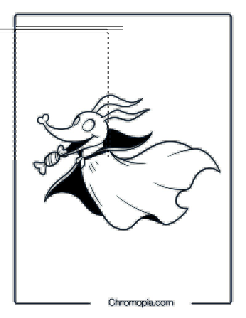 Nightmare Before Christmas Zero Coloring Page
