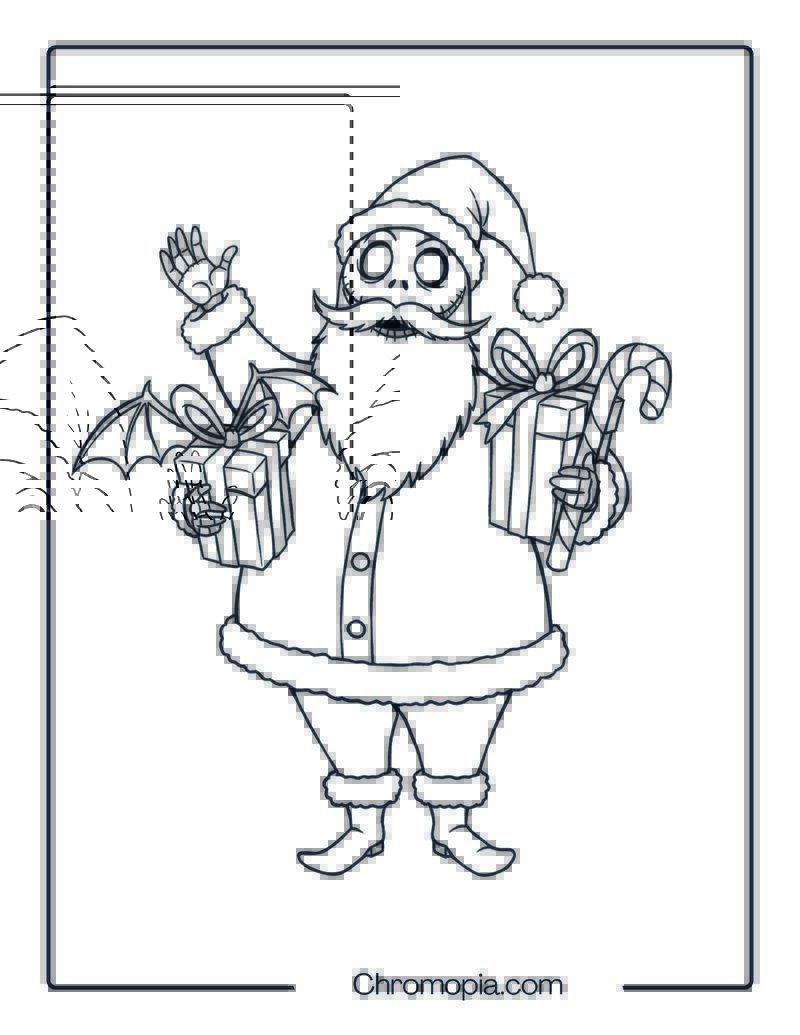 Santa Claus Nightmare Before Christmas Coloring Page