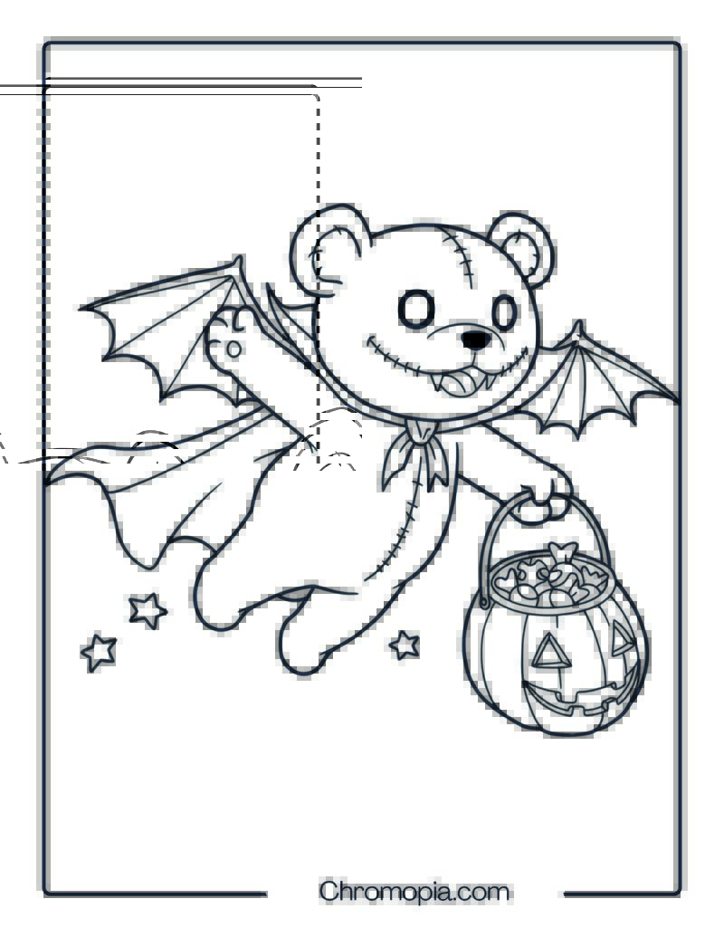 Vampire Teddy Nightmare Before Christmas Coloring Page