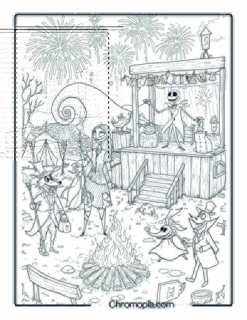 Nightmare Before Christmas Werewolf Festival Coloring Page