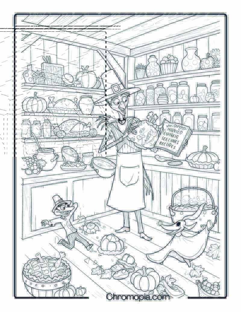 Jack’s Turkey Farm Cooking Adventure Coloring Page
