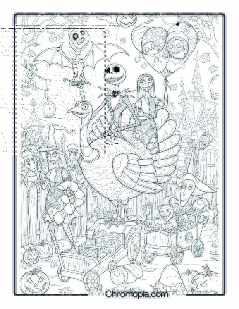 Nightmare Before Thanksgiving Parade Coloring Page