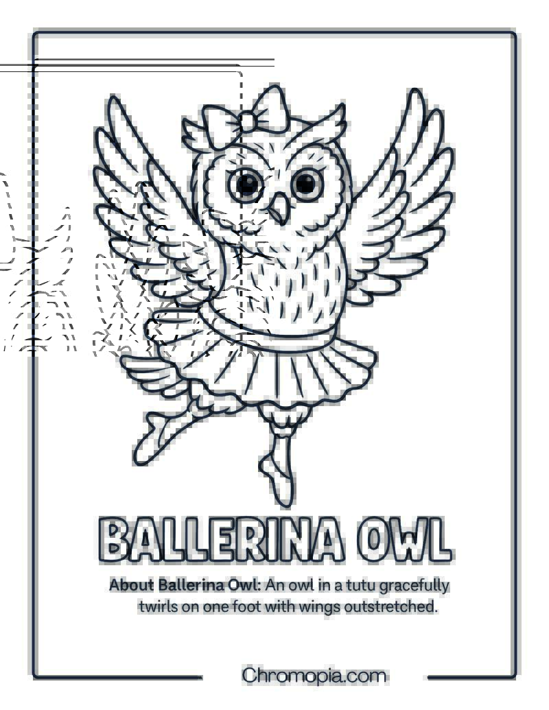 Ballerina Owl Coloring Page