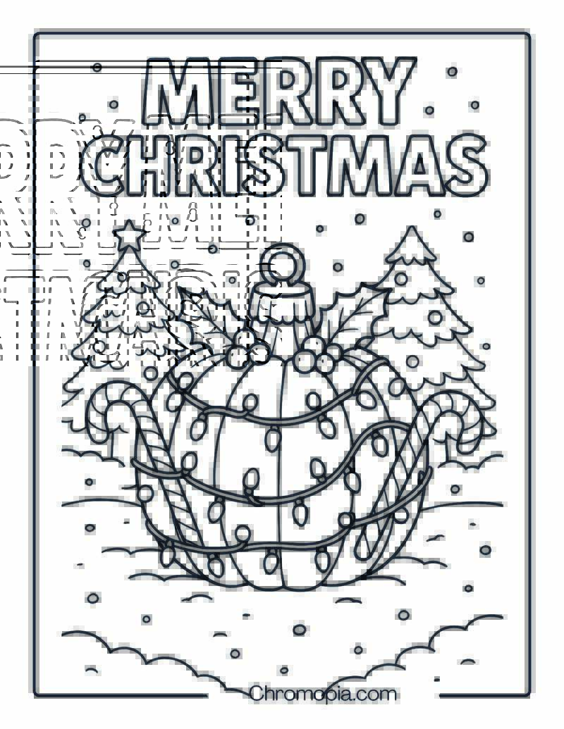 Christmas Pumpkin Scene Coloring Page