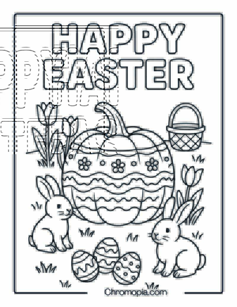 Easter Pumpkin Coloring Page