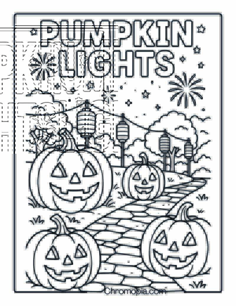 Pumpkin Lantern Festival Coloring Page