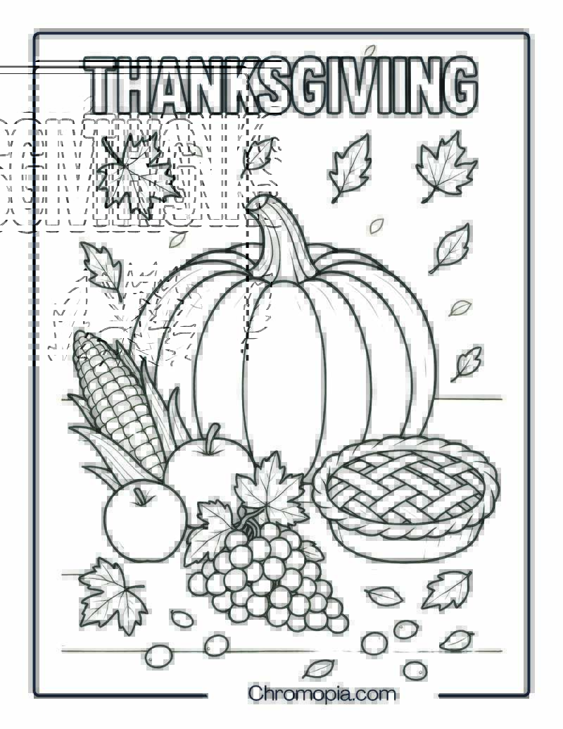 Thanksgiving Feast Pumpkins Coloring Page