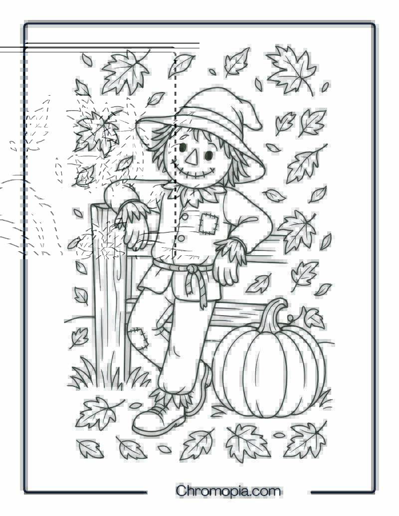Autumn Scarecrow Coloring Page
