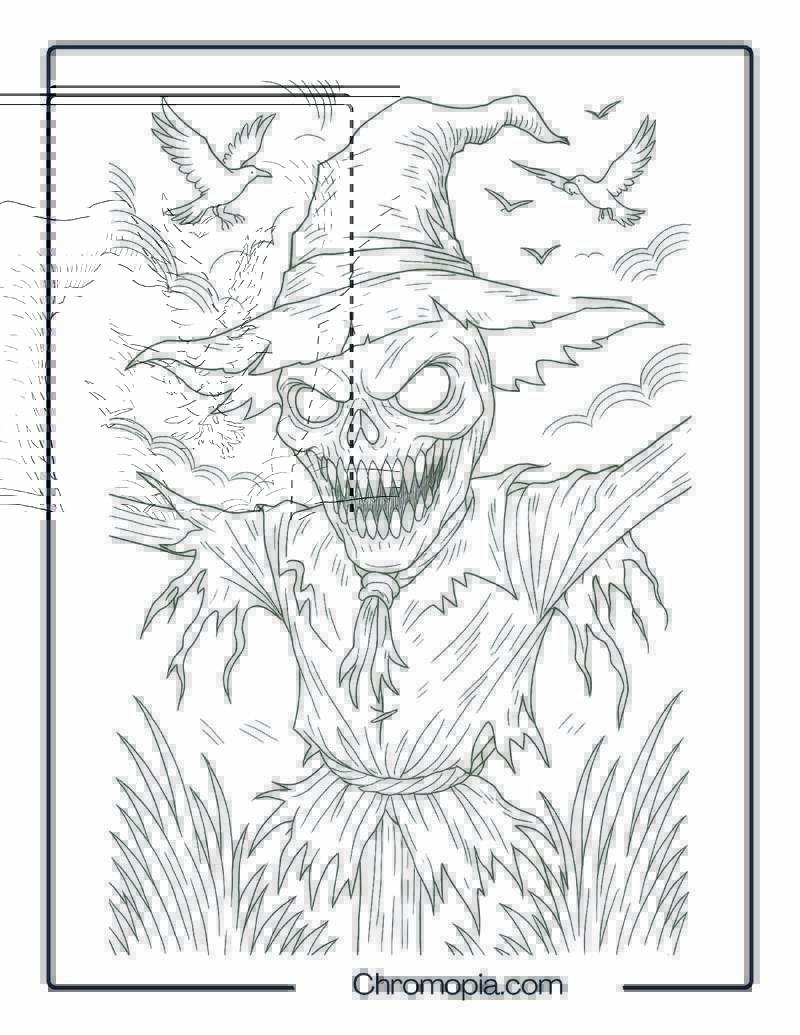 Evil Scarecrow – Coloring Page