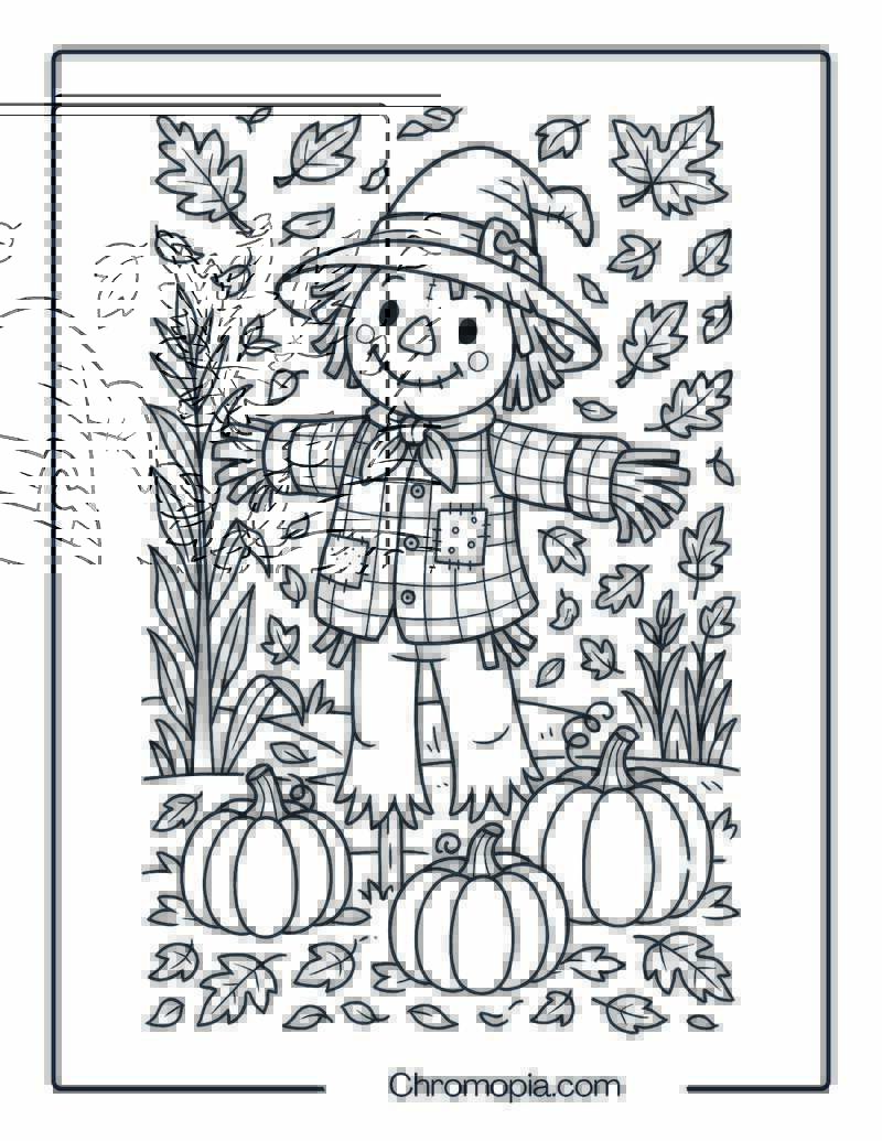Fall Scarecrow Coloring Page