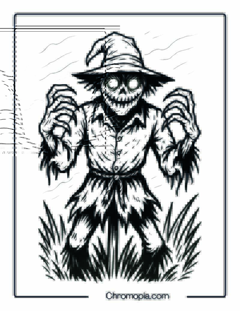 Goosebumps Scarecrow – Coloring Page