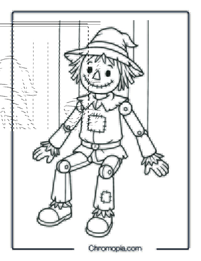 Jointed Scarecrow – Coloring Page