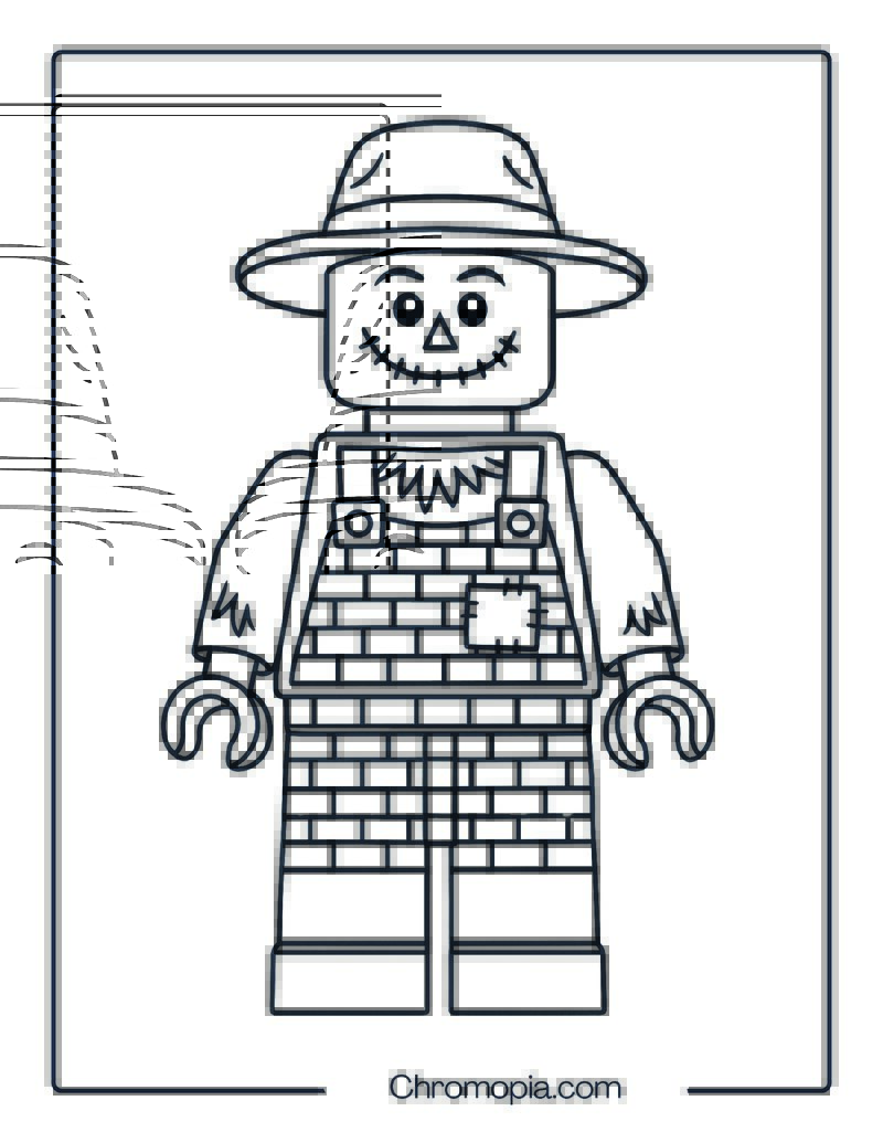 LEGO Scarecrow Coloring Page