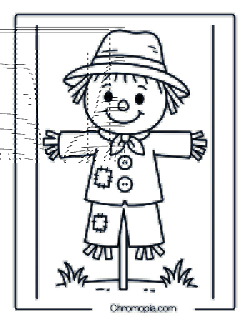 Preschool Scarecrow Coloring Page