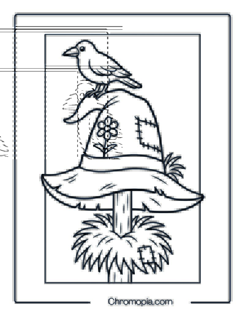 Scarecrow Hat Coloring Page