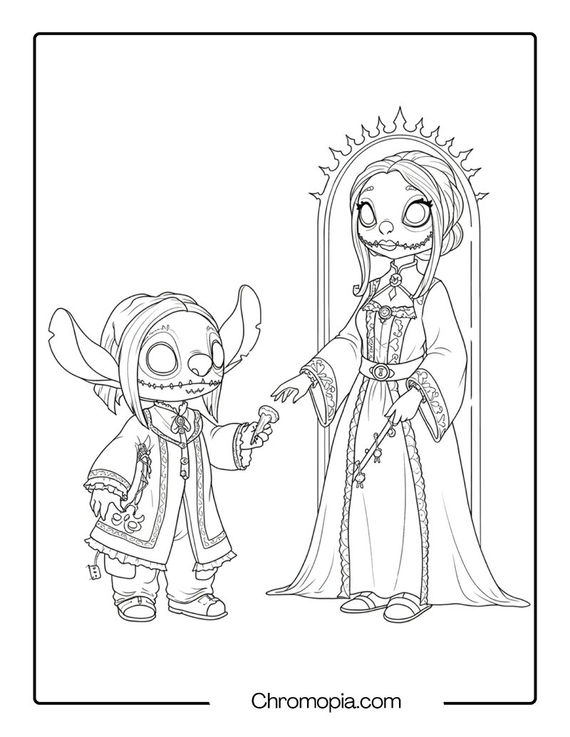 The Macabre Chamber of Stitch-Walkers – Macabre Coloring Page