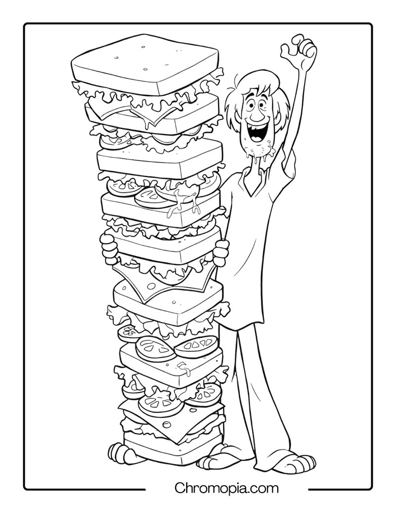 Scooby Doo and Shaggy Coloring Page – Sandwich Celebration