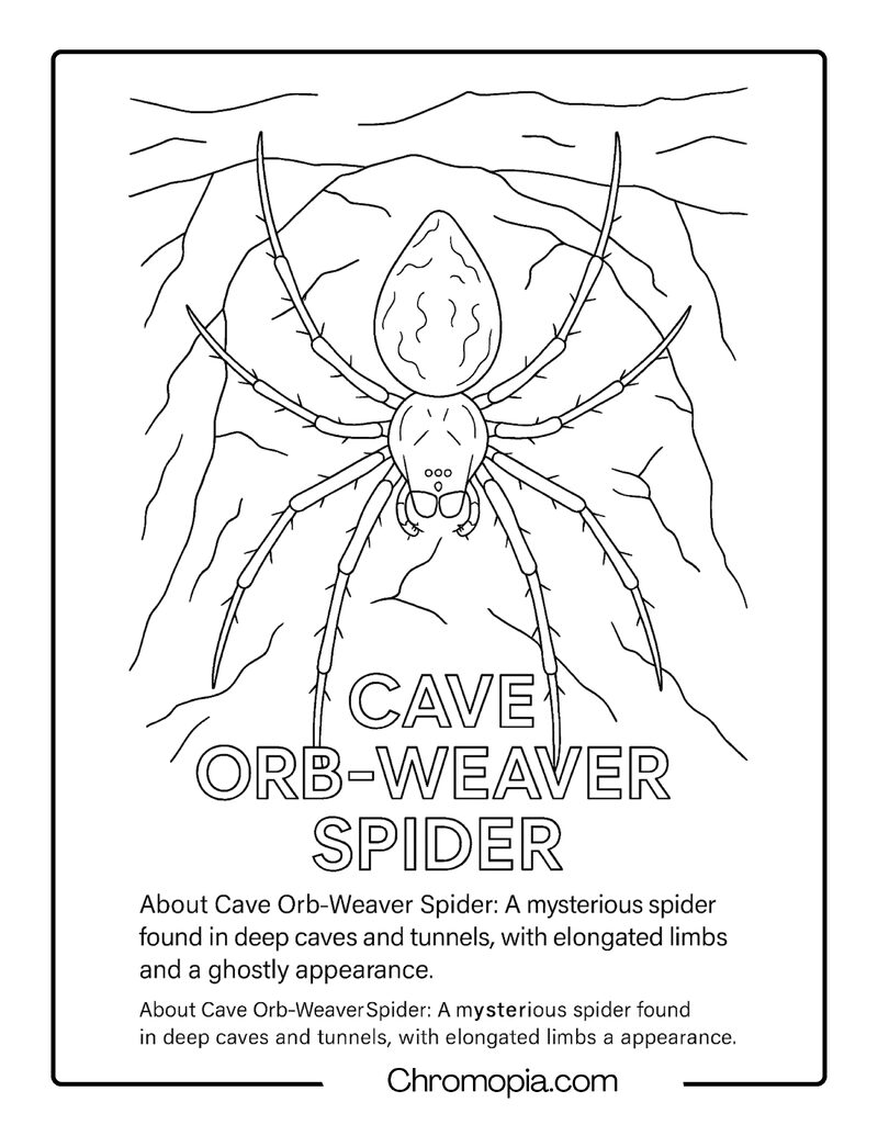 Cave Orb-Weaver Spider Coloring Page