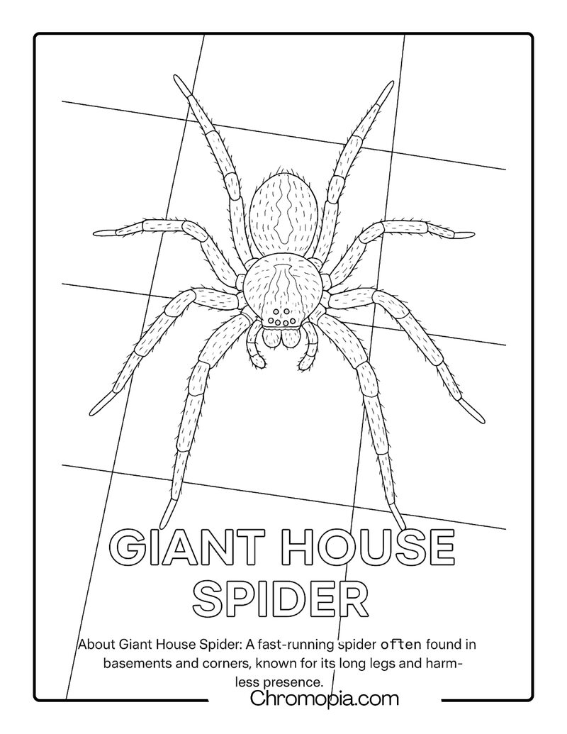 Giant House Spider Coloring Page
