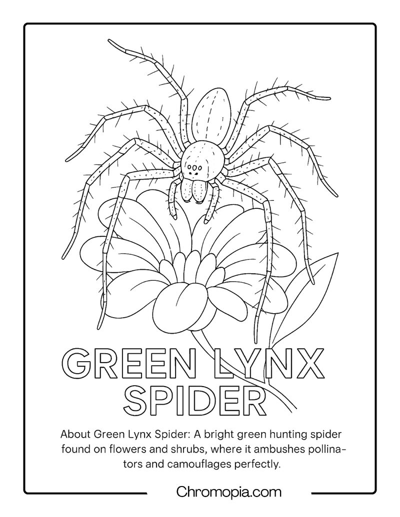 Green Lynx Spider Coloring Page