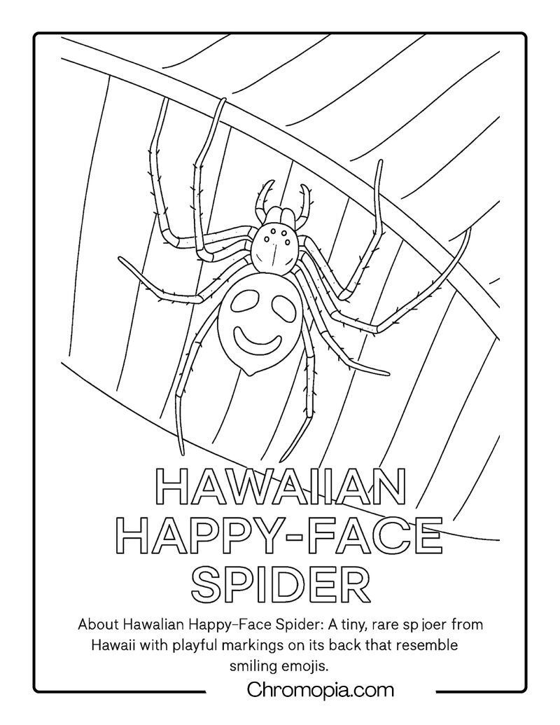 Hawaiian Happy-Face Spider Coloring Page