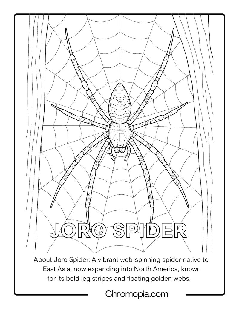 Joro Spider Coloring Page