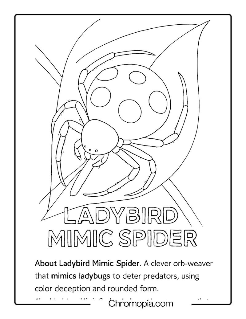 Ladybird Mimic Spider Coloring Page