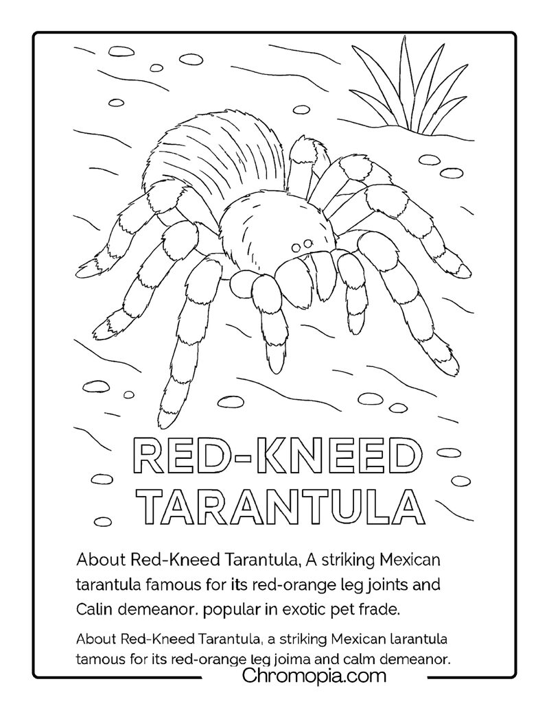 Red-Kneed Tarantula Coloring Page
