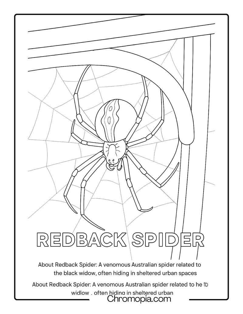 Redback Spider Coloring Page