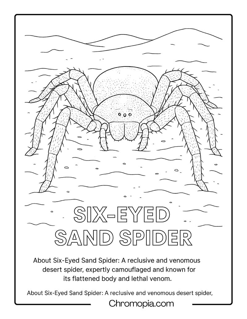 Six-Eyed Sand Spider Coloring Page