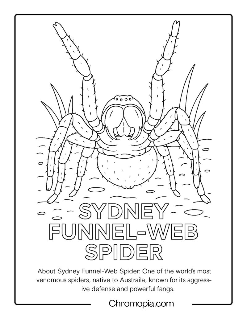 Sydney Funnel-Web Spider Coloring Page