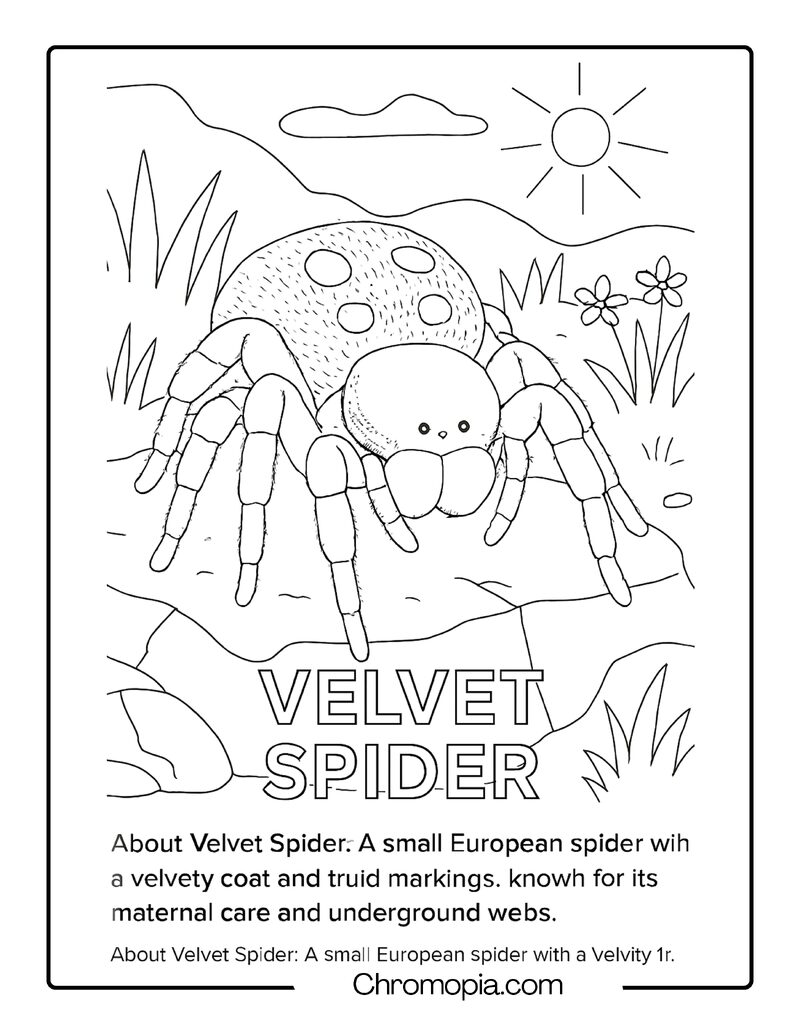 Velvet Spider Coloring Page