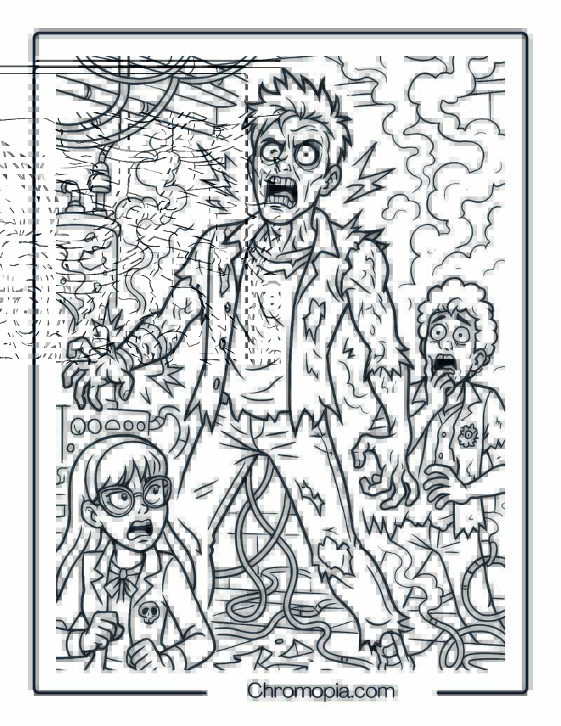 Zed’s Transformation in the Lab Coloring Page