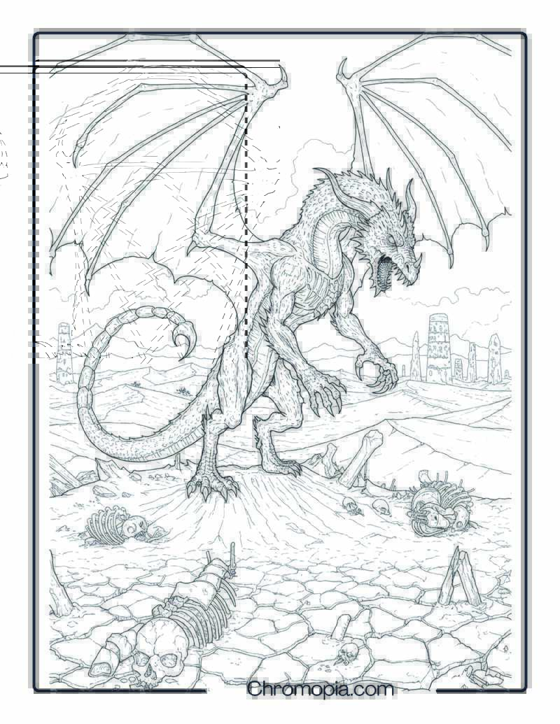 Manticore Coloring Sheet – Nightmare of the Wastes