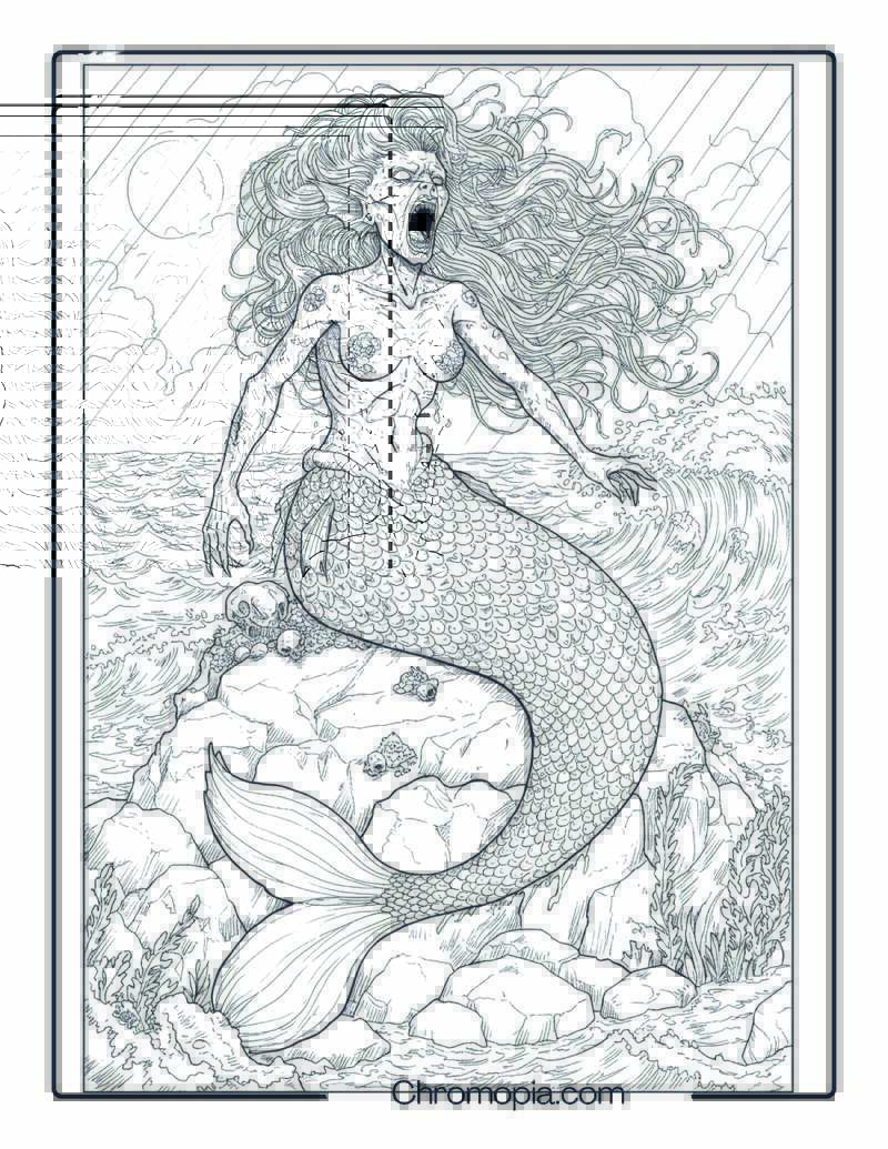 Mermaid Coloring Sheet – Song of the Drowned