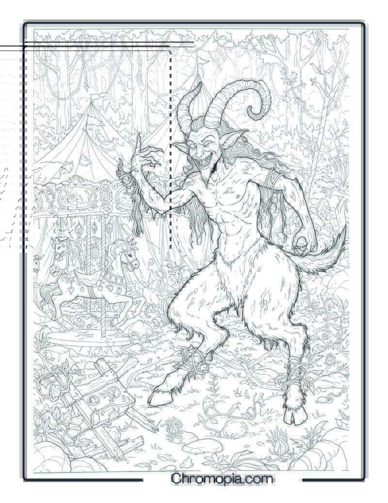 Satyr Coloring Page – Carnival of Madness