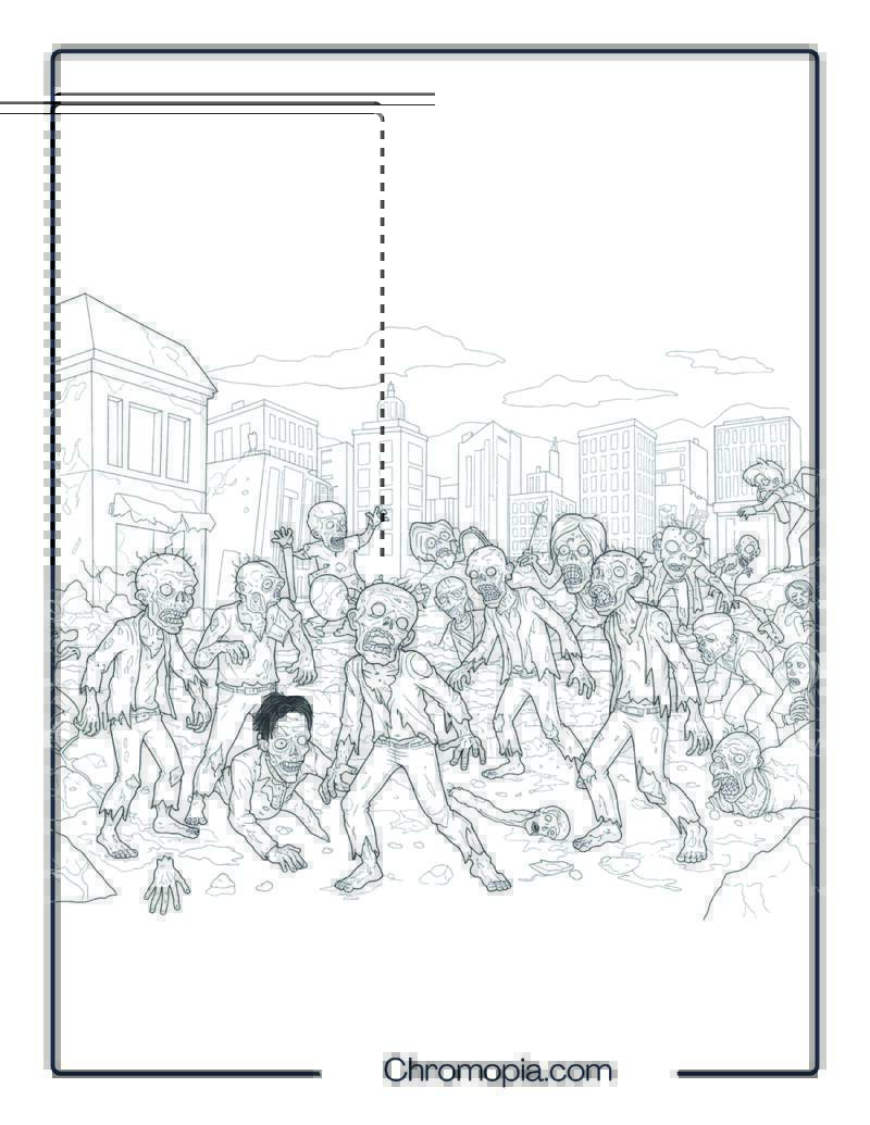 Zombie Invasion Monster Coloring Page – Graveyard Uprising