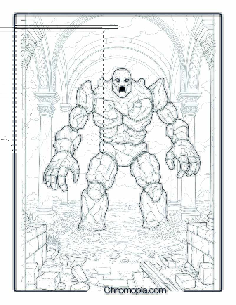 Golem Coloring Page – Protector Turned Destroyer