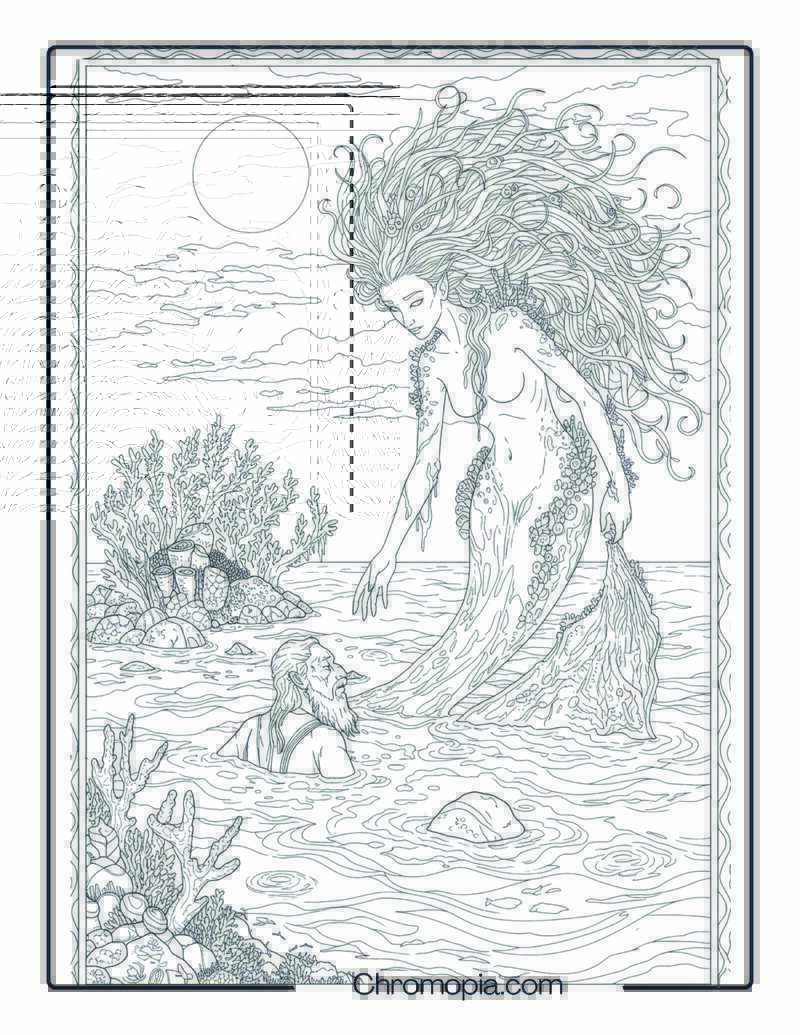 Undine Coloring Page – Spirit of Drowned Silence