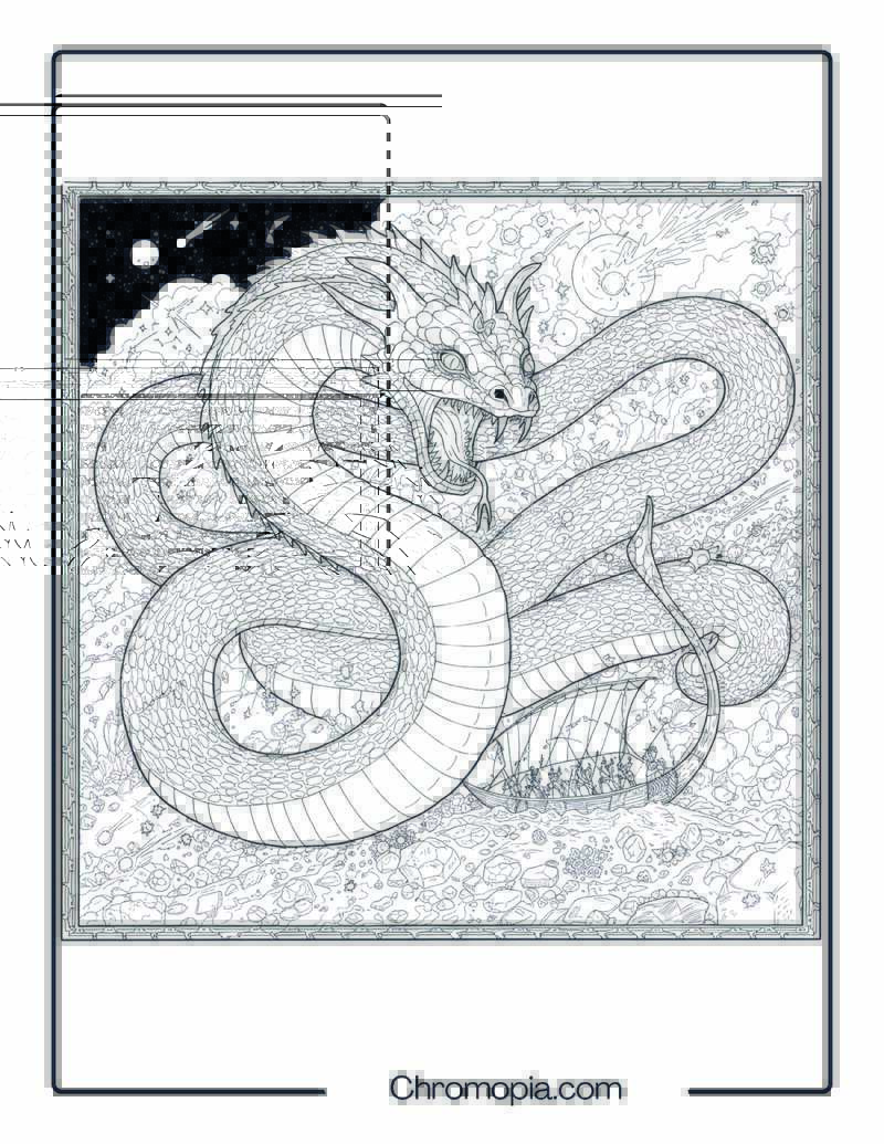 Apep Monster Coloring Page – Serpent of Eternal Chaos