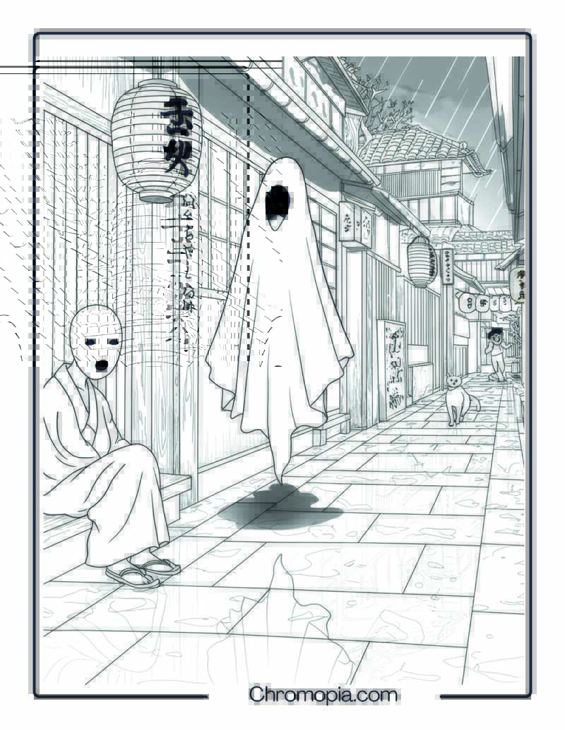 Noppera-bō Faceless Ghost Printable Coloring Page – Alley of the Empty Face