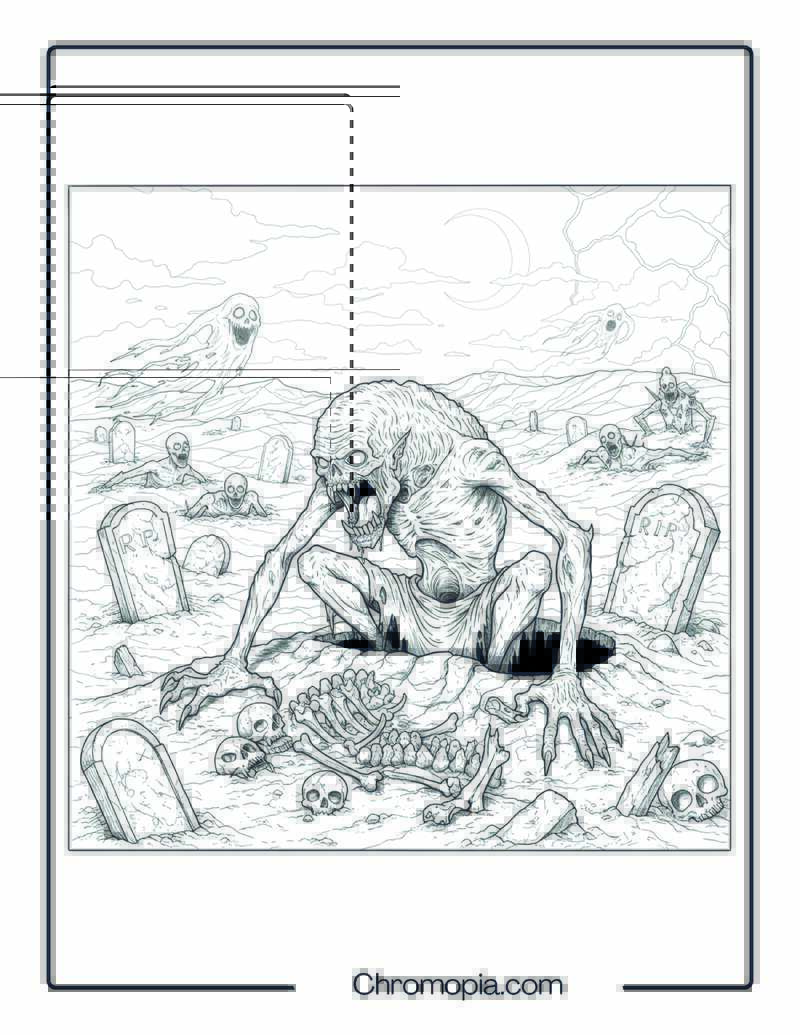 Ghul Desert Horror Coloring Page – Feaster of Forgotten Graves