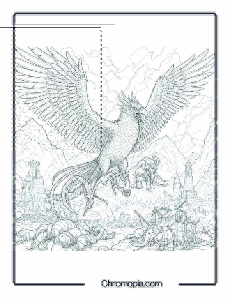 Roc Giant Bird Coloring Sheet – Stormwing of the Mountain Tombs