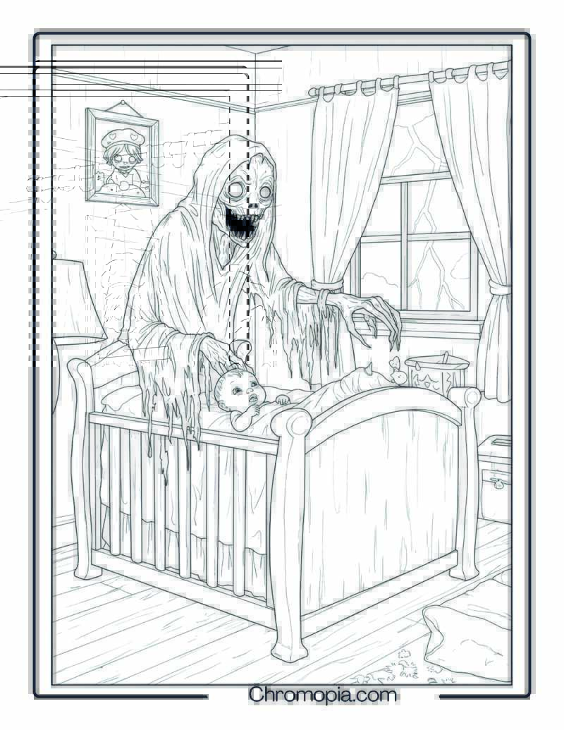 Changeling Coloring Page – Stolen Cradle