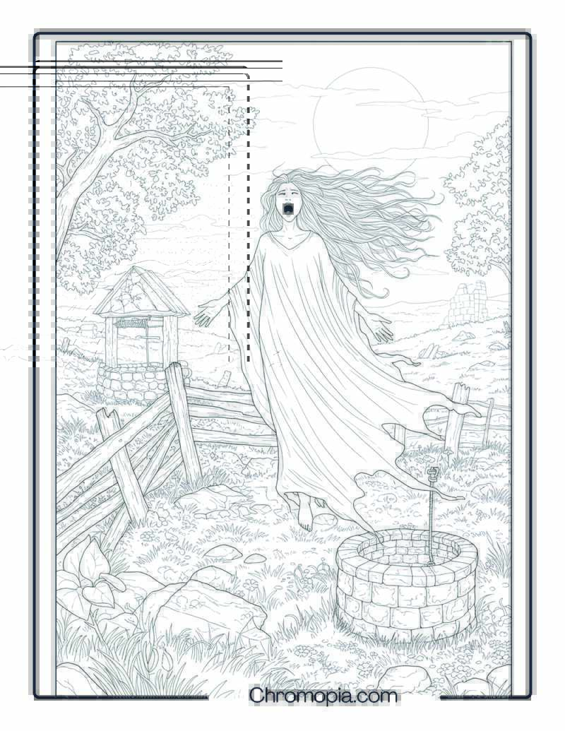 Banshee Coloring Sheet – Wailing Spirit of Death