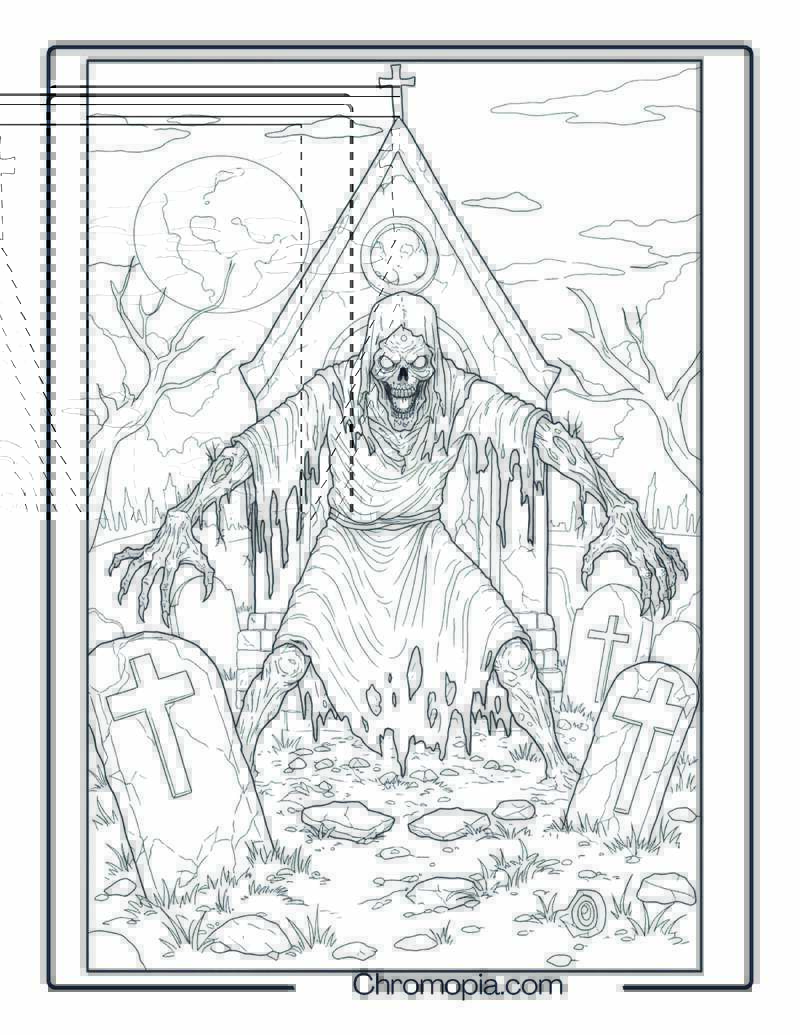 Revenant Coloring Page – Vengeance Beyond the Grave