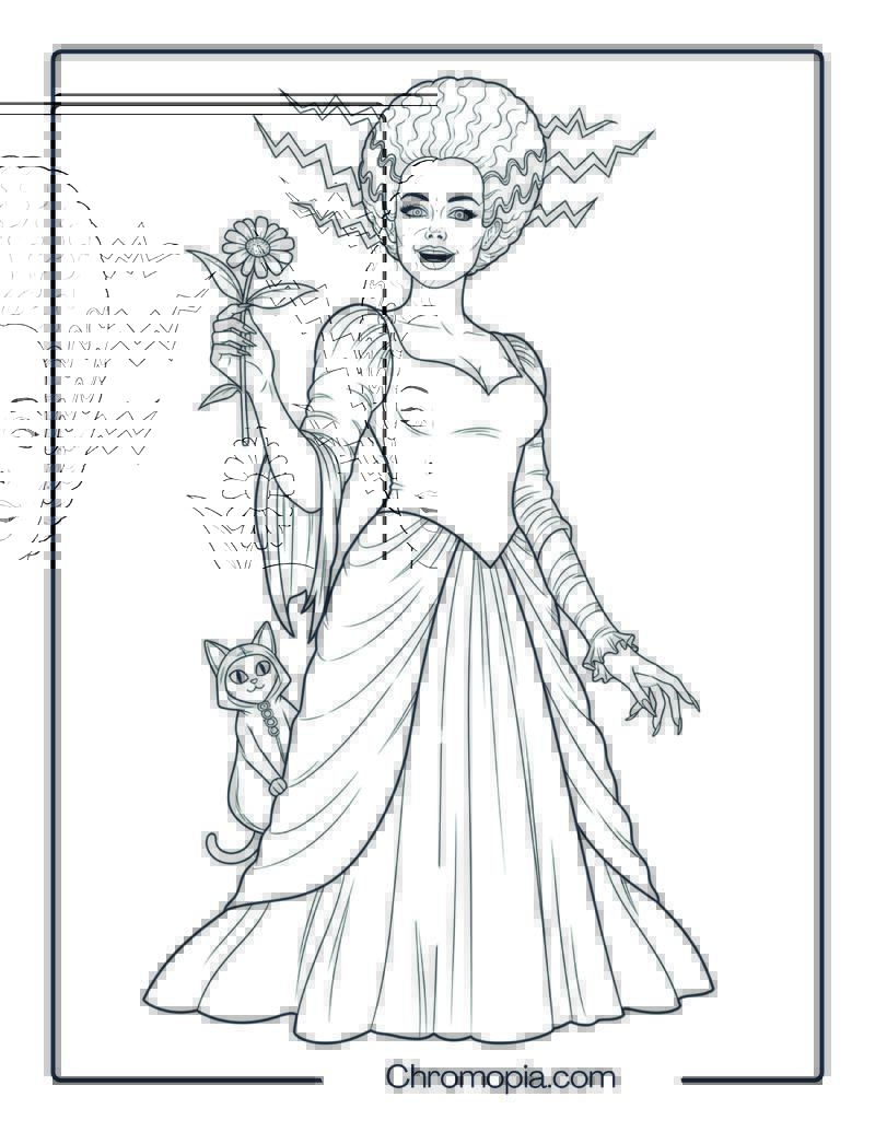 Bride of Frankenstein Coloring Page