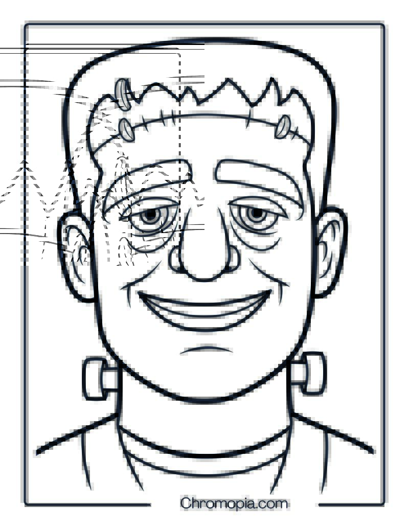 Easy Frankenstein Coloring Page