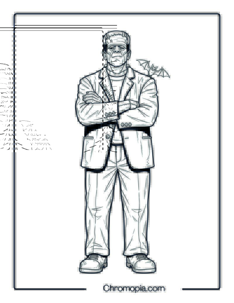 Frankenstein Adult Coloring Page