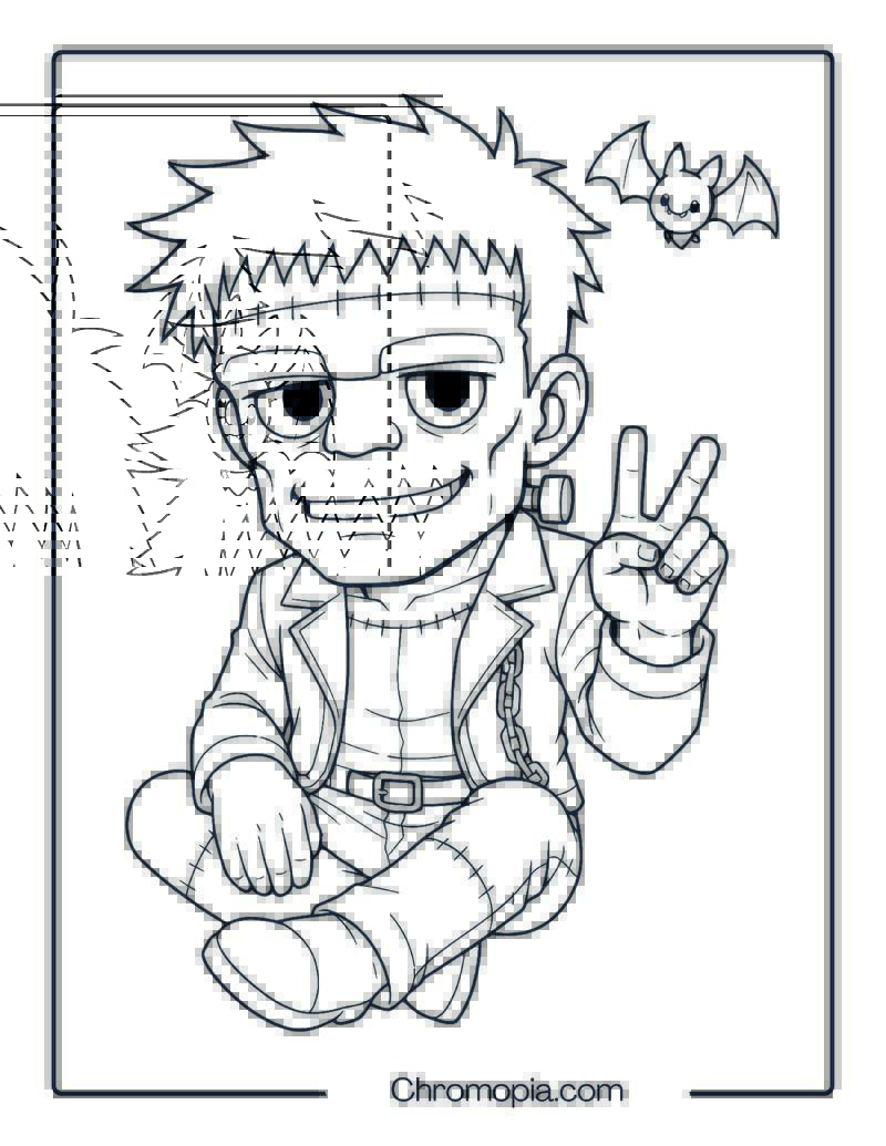 Frankenstein Anime Coloring Page